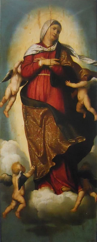 107-Alessandro Bonvicino-Moretto-Assunzione di Maria (polittico Moretto)-Pinacoteca di Brera-Milano